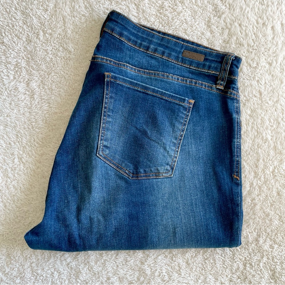 Kut from the Kloth Plus Sized Toothpick Skinny Leg Blue Jeans Sz 18W